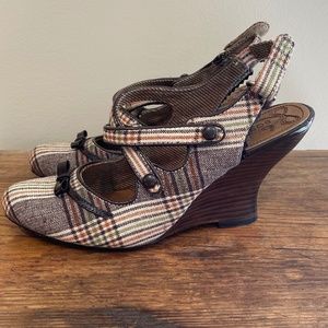 Bobbi Blu Milla Plaid Wedges